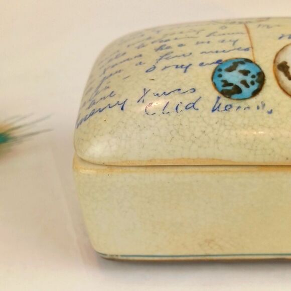 Post & Quill porcelain lidded box by Homart - Picture 10 of 10